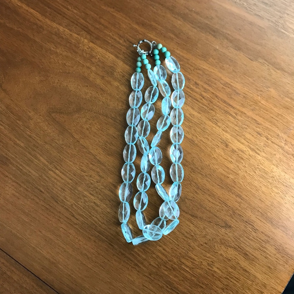 Artisan Crafted Blue Topaz Double Row Necklace - Picture 4 of 5